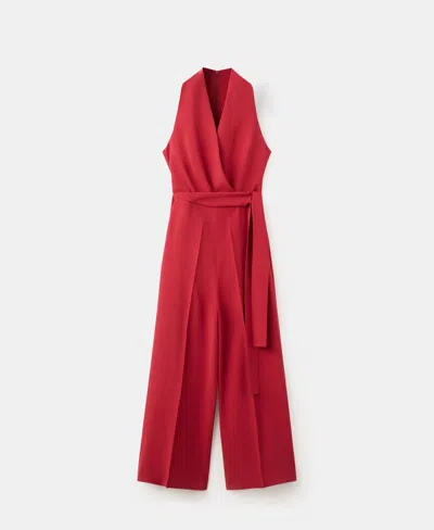 Mango Women's Belt Long Jumpsuit In Red