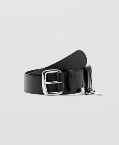 Mango Women's Belt Loops Leather Belt In Black