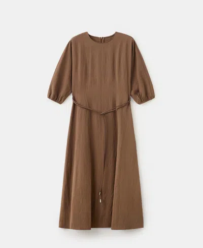 Mango Women's Belt Lyocell Dress In Brown