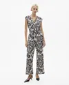 Mango Women's Belt Printed Jumpsuit In White