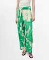 Mango Floral Belted Pants In Multi