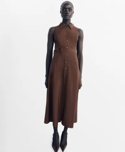 MANGO WOMEN'S BELT SHIRT DRESS