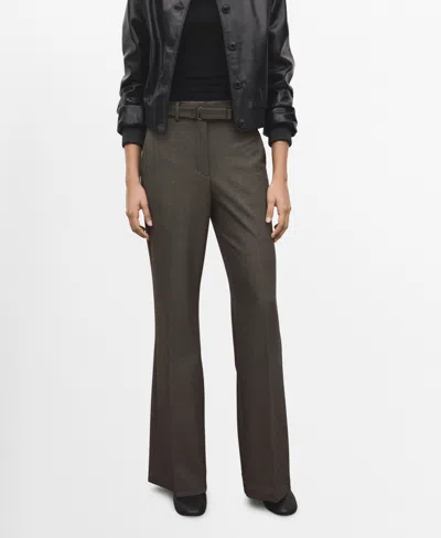 Mango Women's Belt Straight-fit Pants In Brown