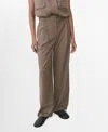 Mango Oliana Belted Pleated High Waist Pants In Medium Brown