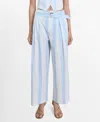 Mango Women's Belt Striped Culotte Pants In Blue