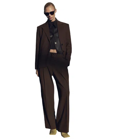 Mango Women's Belt Suit Pants In Brown
