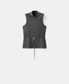 Mango Belt Sleeveless Top In Gray