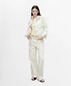 Mango Women's Belt Wide Leg Jeans In Off White