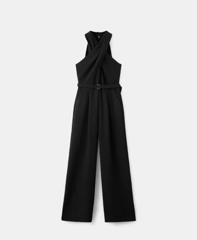 Mango Women's Belt Wrap Jumpsuit In Black
