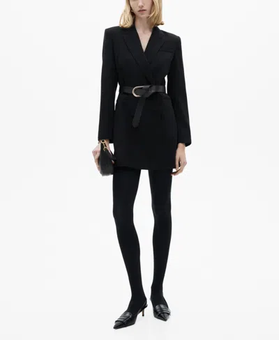 Mango Women's Belted Blazer Dress In Black