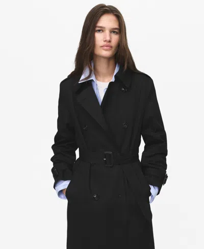Mango Women's Belted Classic Trench Coat In Black