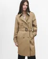 Mango Classic Belted Trench Coat In Neutral