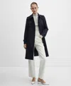 Mango Classic Trench Coat With Belt Dark Navy In Bleu Marine Foncé