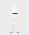 Mango Sleeveless Belted Wide Leg Jumpsuit In White