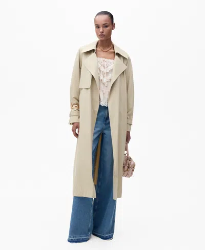 Mango Women's Belted Cotton Trench Coat In Beige