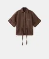 Mango Belted Zip-front Shirt In Multi