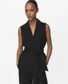 Mango Women's Belted Linen Suit Vest In Black