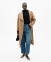 Mango Women's Belted Manteco Wool Coat In Medium Brown
