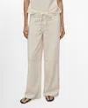 Mango Women's Belted Wide Leg Denim Pants In Neutral