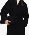 Mango Women's Belted Woolen Coat In Black