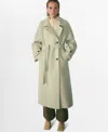 Mango Woolen Coat With Belt Vanilla In Vanilla