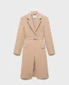 Mango Women's Belted Woolen Coat In Nude