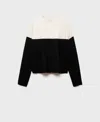 Mango Contrast Base Sweater In White In Black