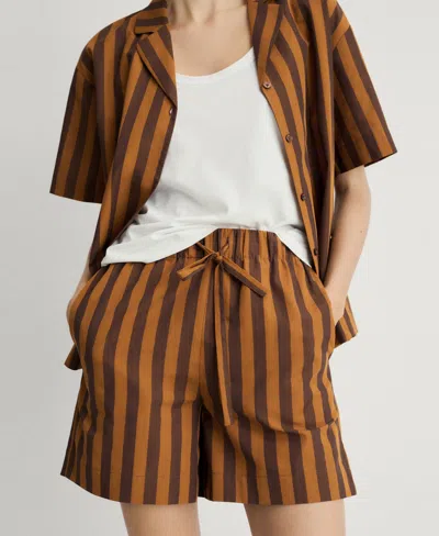 Mango Women's Bicolor Woven Stripe Shorts