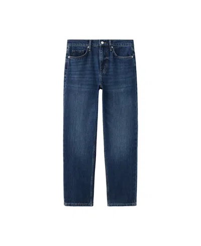 Mango Women's Blanca Mid-rise Straight-leg Jeans In Dark Blue