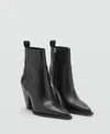 Mango Pointed Toe Bootie In Black