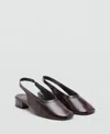 Mango Women's Block Heel Leather Shoes In Burgundy