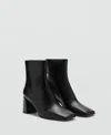 Mango Block Heel Bootie In Black