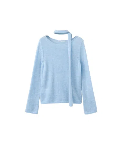 Mango Women's Boat Neck Long-sleeve Sweater In Sky Blue