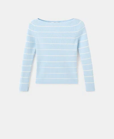 Mango Women's Boat-neck Knitted Sweater In Blue