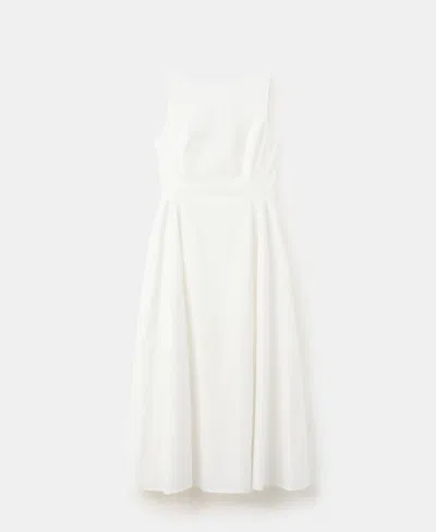 Mango Women's Boat-neck Ruched Dress In White