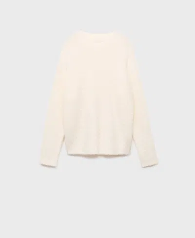 Mango Women's Boucle-effect Pajama Sweater In White