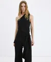 Mango Asymmetric Twist Strap Jumpsuit In Black