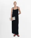 Mango Women's Bow Cotton Dress In Black