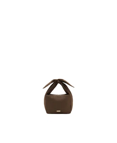 Mango Women's Bow Crinkled Handbag In Brown