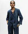 Mango Women's Bow Detail Denim Shirt In Blue