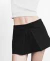 Mango Bow Cotton Blend Miniskort In Black