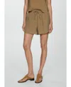 Mango Drawstring Shorts In Medium Brown