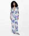 Mango Printed Jumpsuit With Bow Purple In Purple