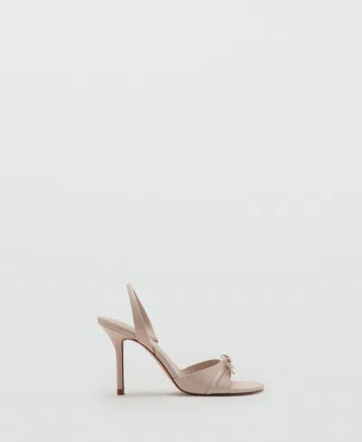 Mango Women's Bow Detail Strappy Heeled Sandals In Neutral