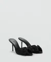 Mango Women's Bow Heel Sandals In Black