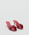 Mango Bow Strap Sandal In Red