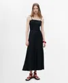 Mango Bow Linen Sundress In Black