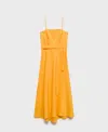Mango Bow Linen Sundress In Orange