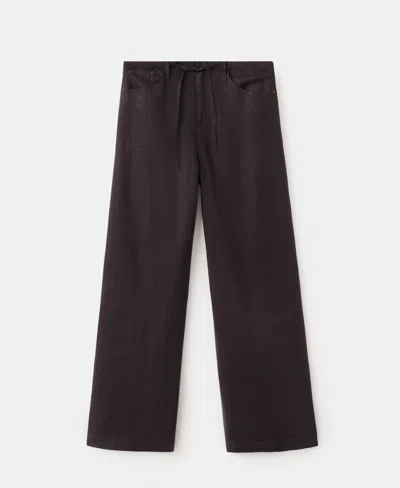 Mango Women's Bow Linen Pants In Brown