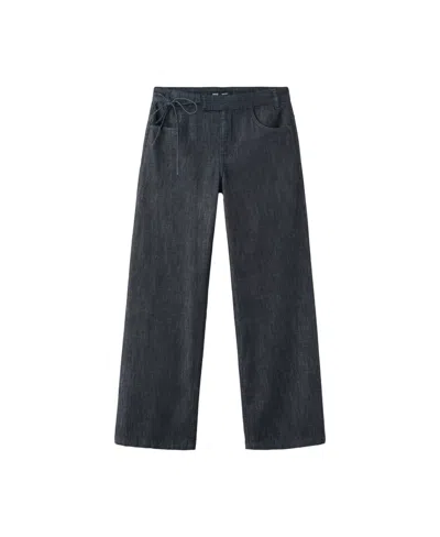 Mango Women's Bow Low-rise Jeans In Blue